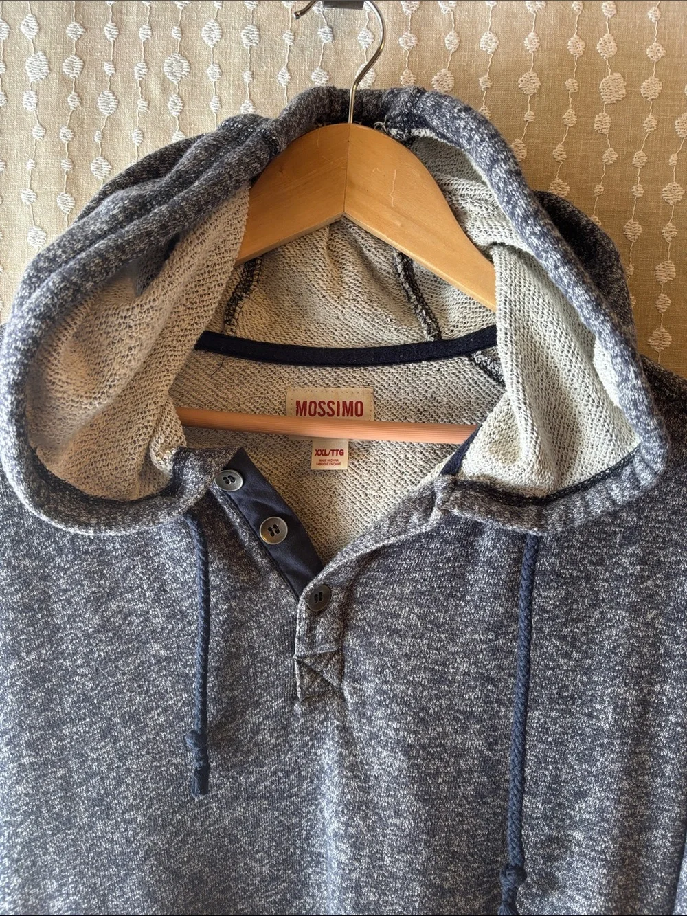 Mossimo Heather Navy Pullover Hoodie - Picture 2 of 5